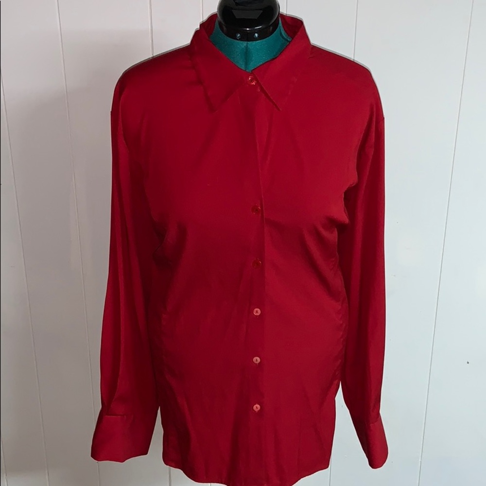 Lane Bryant red stretch dress shirt